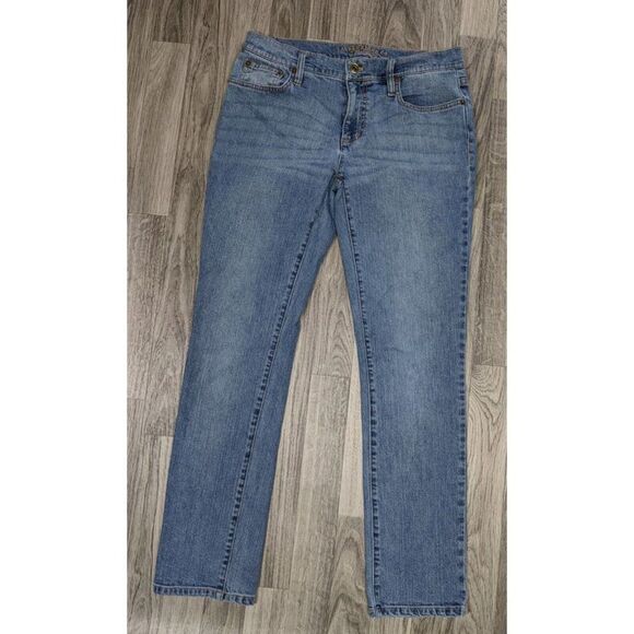 (3/$35) Lauren Jeans Co. Size 6 Pockets Straight Leg Whiskered Premium Jeans - Picture 1 of 12